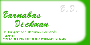barnabas dickman business card